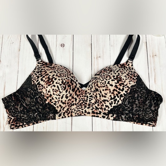 Torrid Curve Dream Wire-Free Push-Up Bra Leopard Print Size 44B - Picture 8 of 11